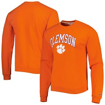 Men's League Collegiate Wear Orange Clemson Tigers 1965 Arch Essential Fleece Pullover Sweatshirt