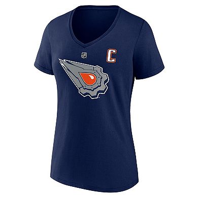 Women's Fanatics Branded Connor McDavid Navy Edmonton Oilers Special Edition 2.0 Name & Number V-Neck T-Shirt