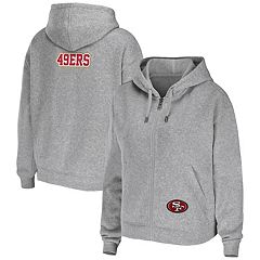 Women's WEAR by Erin Andrews San Francisco 49ers Cropped Denim Hoodie Jacket