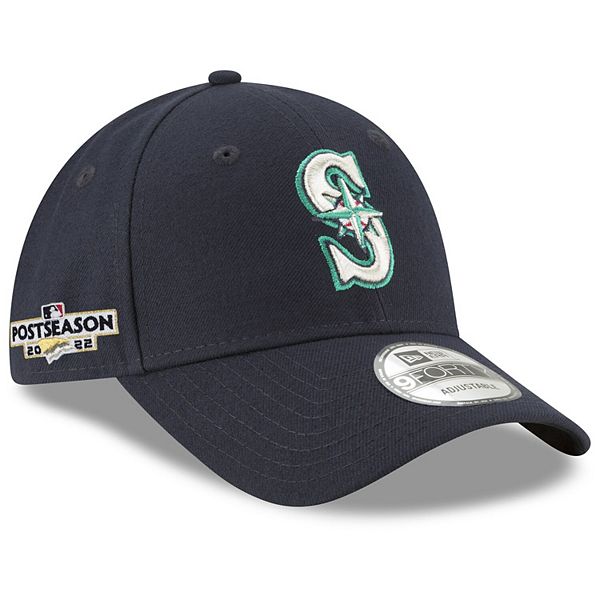 Men's New Era Navy Seattle Mariners 2022 Postseason Side Patch 9FORTY Adjustable Hat
