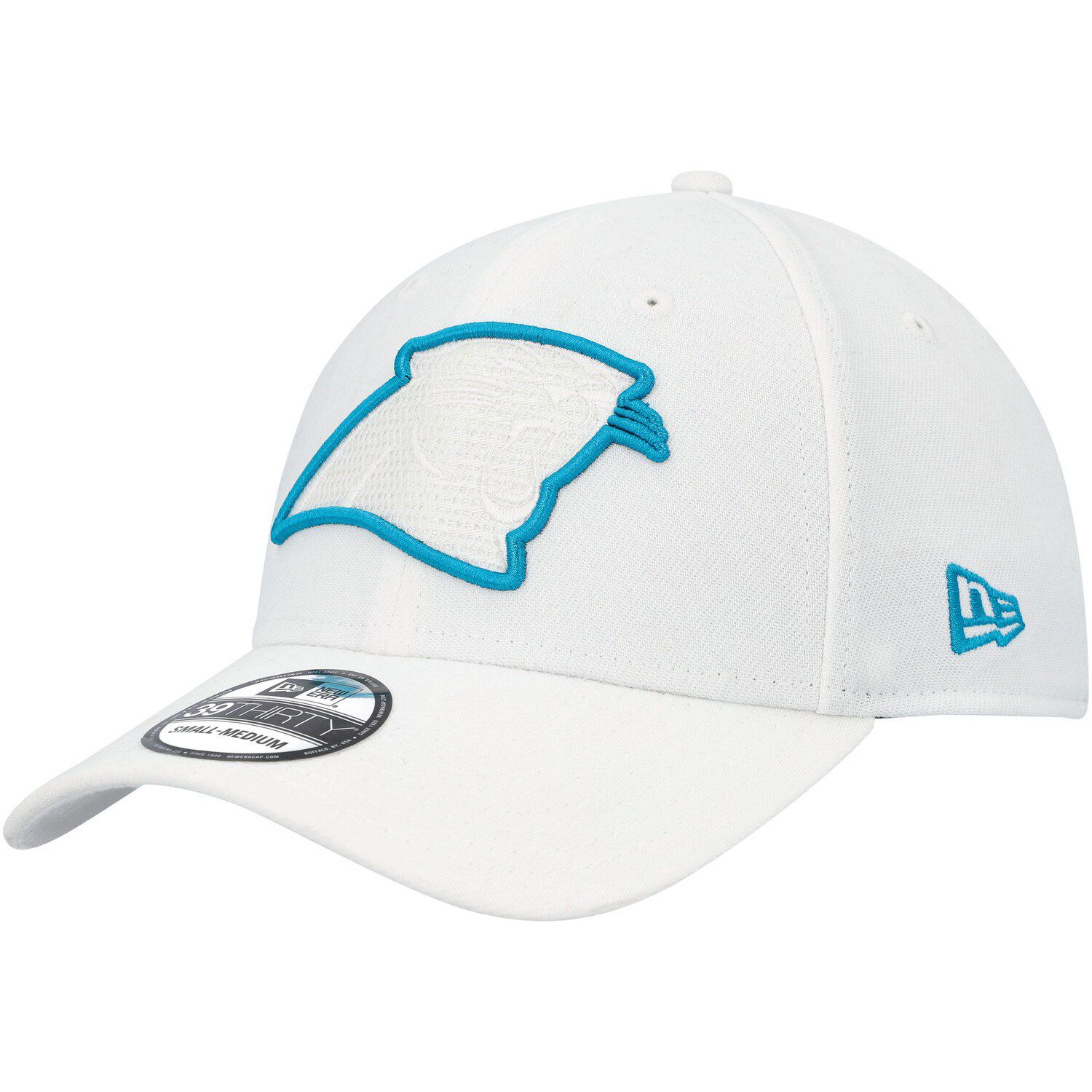 Men's Carolina Panthers '47 White/Black Waves Solo Flex Fit Hat