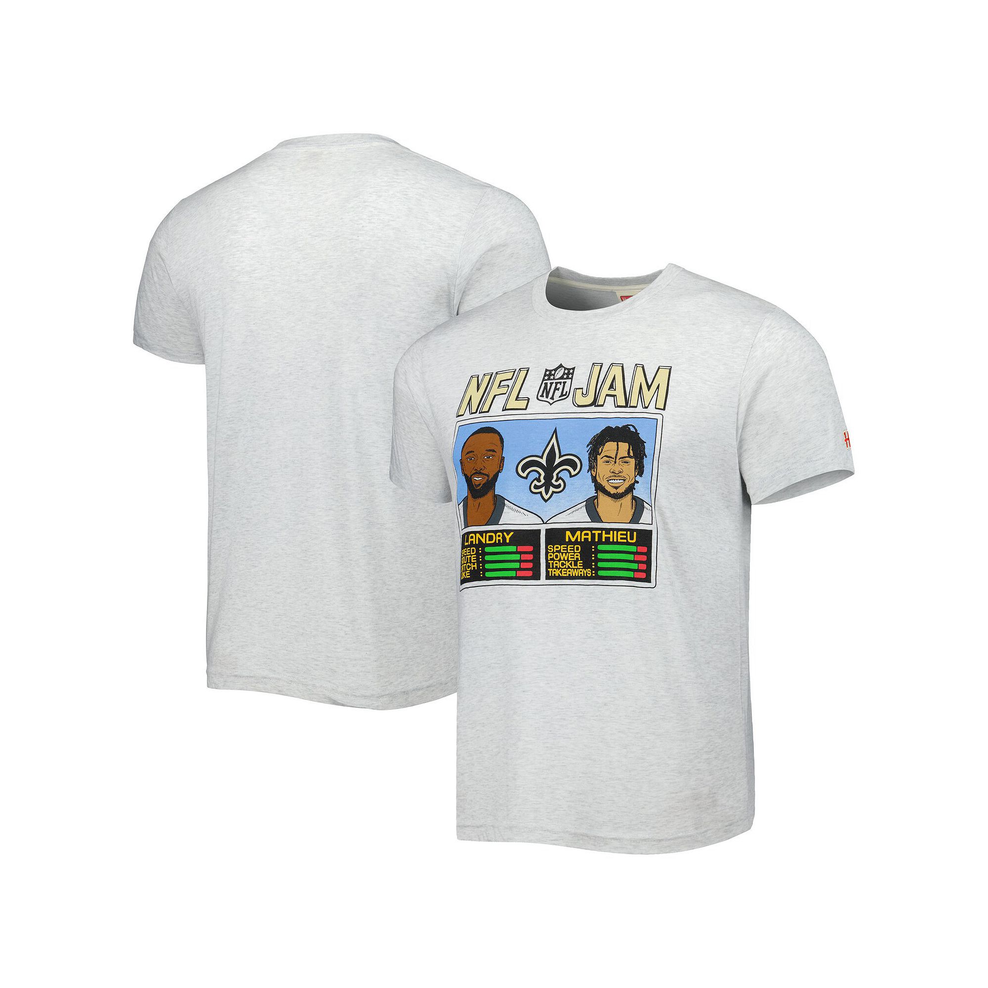 Mens Homage Jarvis Landry & Tyrann Mathieu Heather Gray New Orleans Saints