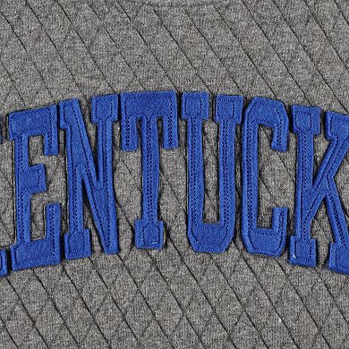 Women's Pressbox Heather Charcoal Kentucky Wildcats Moose Quilted Pullover Sweatshirt