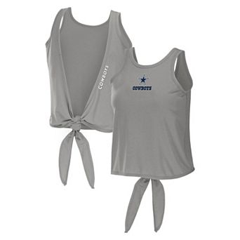 Women's WEAR by Erin Andrews Gray Dallas Cowboys Open Back Twist Tie Tank Top