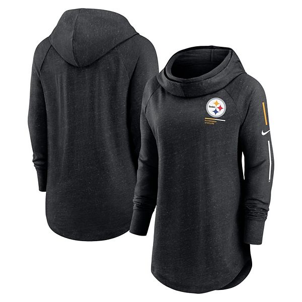 Nike Women's Assymetrical (NFL Pittsburgh Steelers) Full-Zip Hoodie in Black, Size: Small | 00CY057Y7L-06K