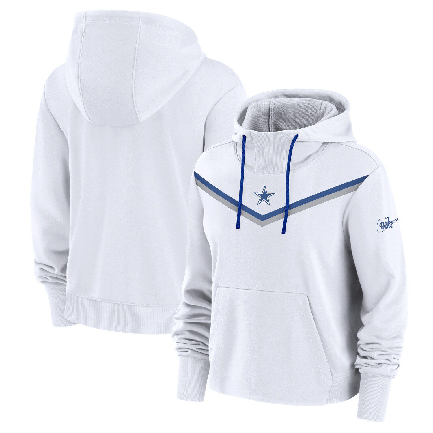 Women's WEAR by Erin Andrews Gray Dallas Cowboys Plus Size Modest Cropped  Pullover Hoodie