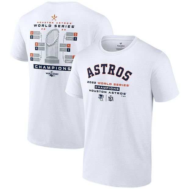 Men's Fanatics Branded White Houston Astros 2022 World Series Champions  Milestone Schedule T-Shirt