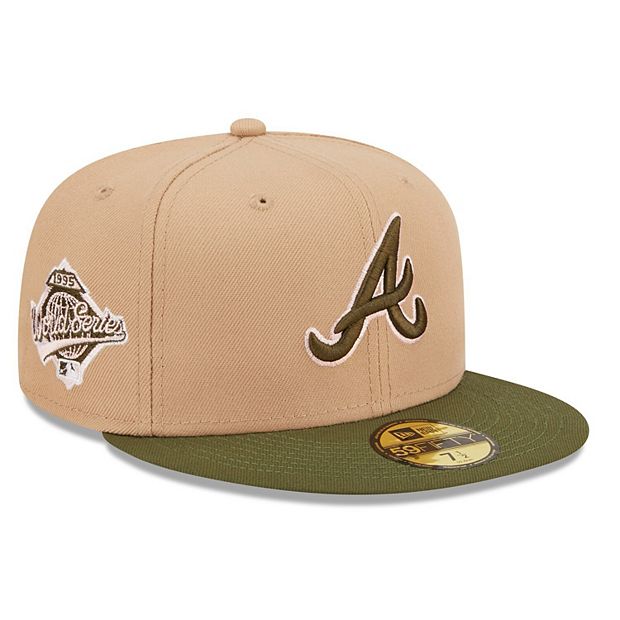 Men's New Era Pink/Blue Atlanta Braves Olive Undervisor 59FIFTY