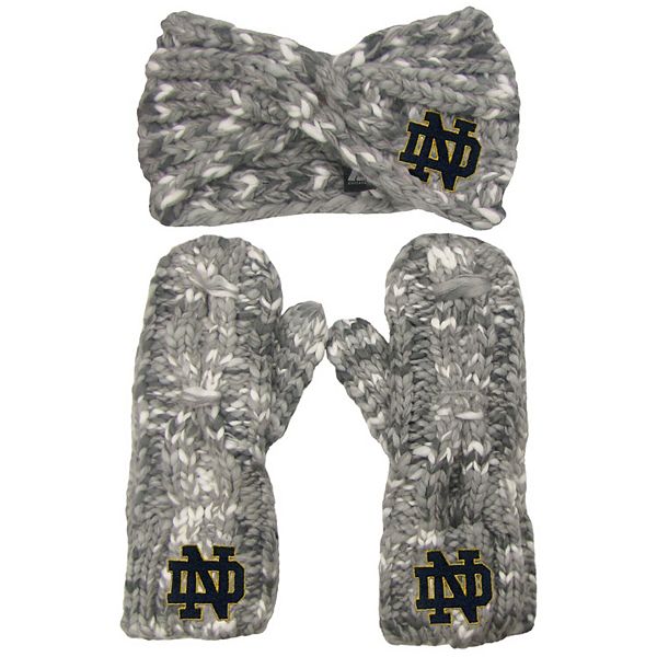 Women's ZooZatz Notre Dame Fighting Irish Logo Marled Headband and Mitten  Set