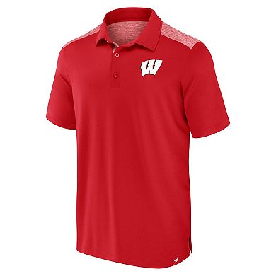 Men's Fanatics Red Wisconsin Badgers Long Shot Polo