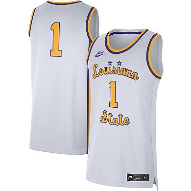 Men's Nike #1 White LSU Tigers Replica Basketball Jersey