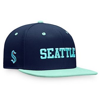 Men's Fanatics Branded Deep Sea Blue/Light Blue Seattle Kraken Heritage City Two-Tone Snapback Hat