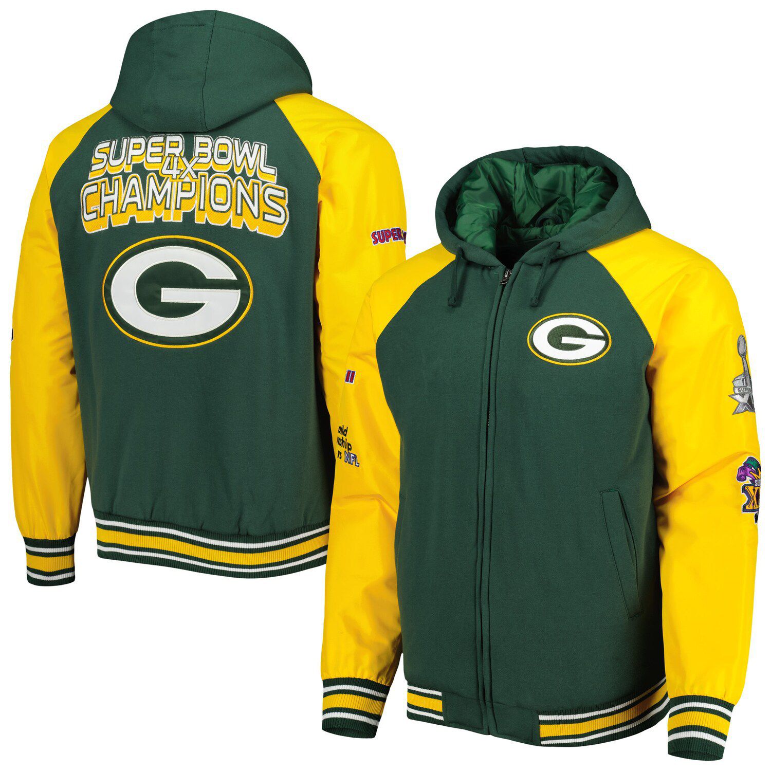 Men's G-III Sports by Carl Banks Green Bay Packers Extreme Redzone Full-Snap Varsity Jacket