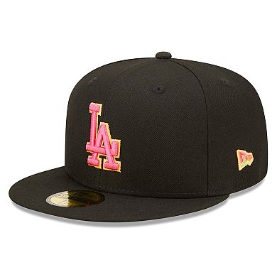 Men's New Era Black Los Angeles Dodgers Summer Sherbet 59FIFTY Fitted Hat