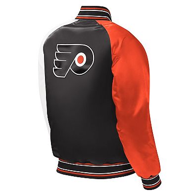 Youth Starter Black Philadelphia Flyers Raglan Full-Snap Varsity Jacket