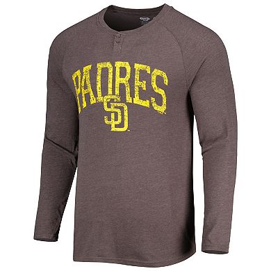 Men's Concepts Sport Brown San Diego Padres Inertia Raglan Long Sleeve Henley T-Shirt