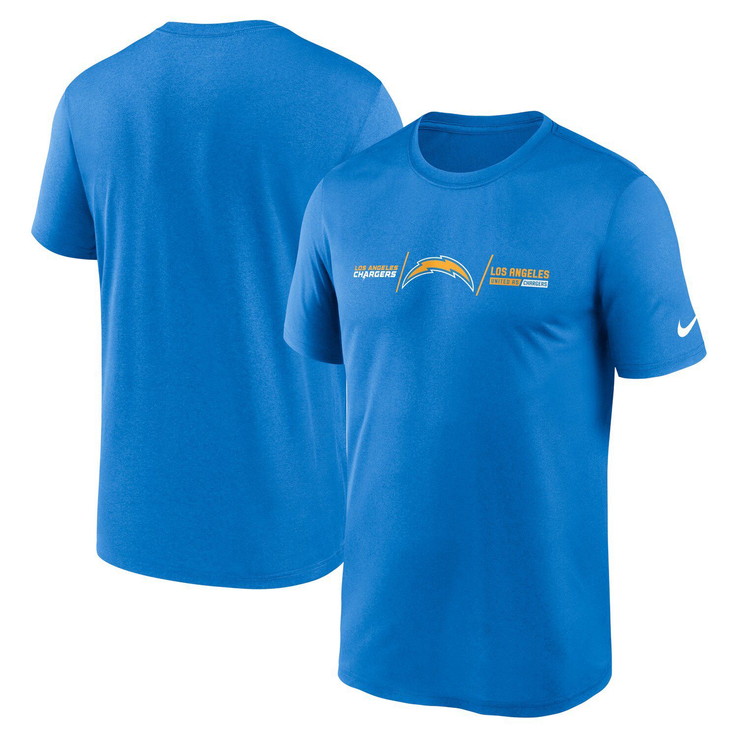 Men's Fanatics Branded Powder Blue Los Angeles Chargers Second Wind Raglan V-Neck T-Shirt