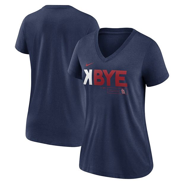 Women's St. Louis Cardinals Navy Nike K-Bye Tri-Blend V-Neck T-Shirt