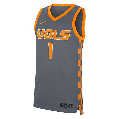 Men's Nike #1 Gray Tennessee Volunteers Replica Jersey