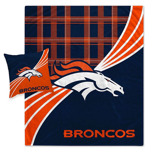 Fleece Denver Broncos Plaid NFL Football Fleece Fabric Print by