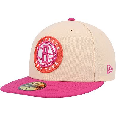 Men's New Era Orange/Pink Brooklyn Nets Passion Mango 59FIFTY Fitted Hat