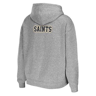 Women's WEAR by Erin Andrews Heathered Gray New Orleans Saints Team Full-Zip Hoodie