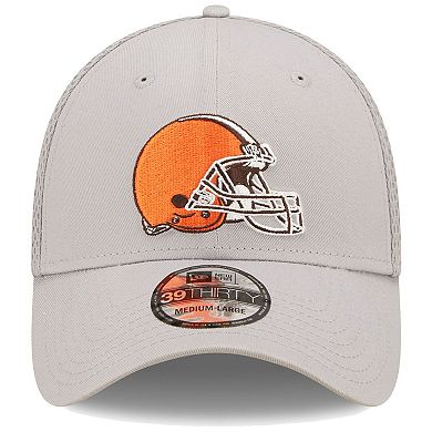 Men's New Era Gray Cleveland Browns Team Neo 39THIRTY Flex Hat
