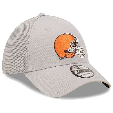Men's New Era Gray Cleveland Browns Team Neo 39THIRTY Flex Hat