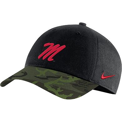 Men's Nike Black/Camo Ole Miss Rebels Veterans Day 2Tone Legacy91 Adjustable Hat