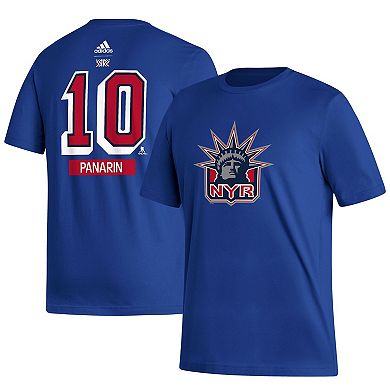 Men's adidas Artemi Panarin Royal New York Rangers Reverse Retro 2.0 Name & Number T-Shirt