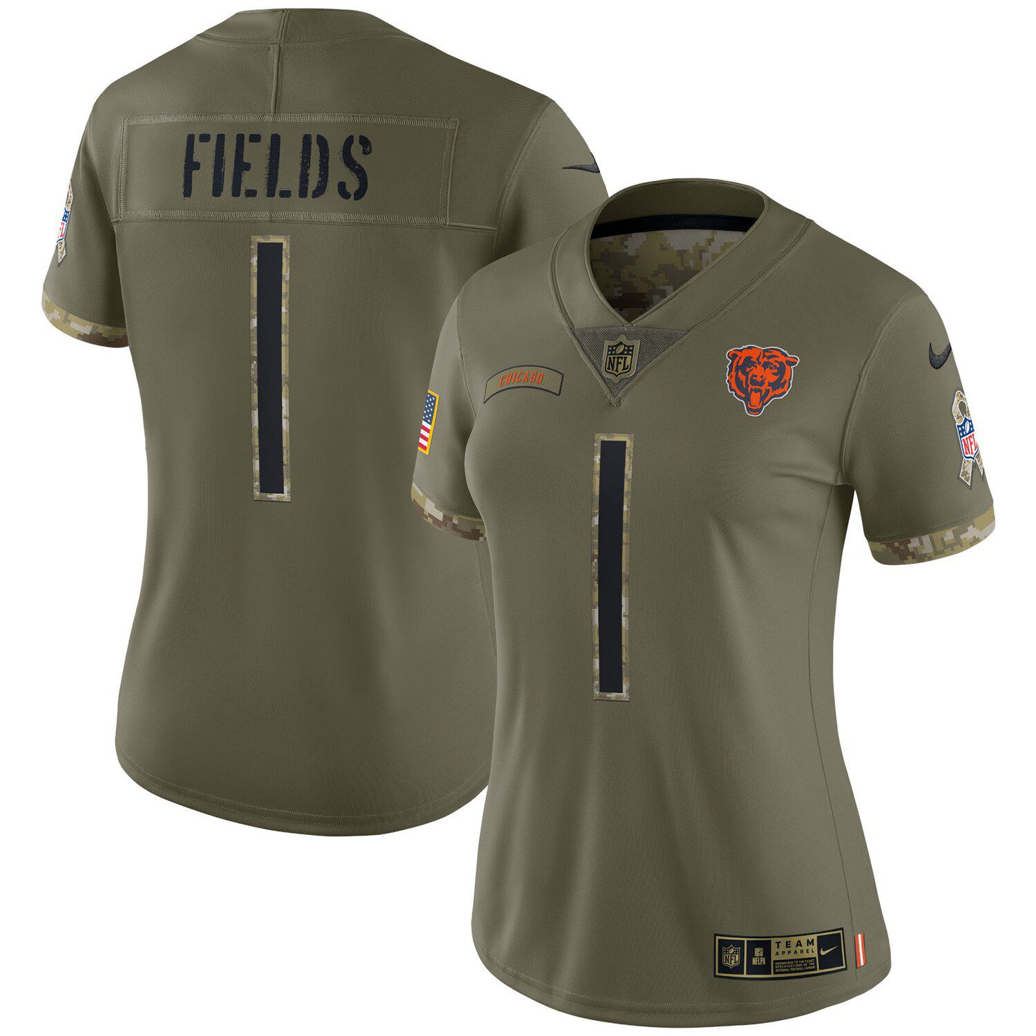 Youth Nike Justin Fields Gray Chicago Bears Inverted Game Jersey