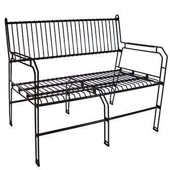 Sunnydaze 2-person Steel Wire Indoor And Outdoor Patio Bench - Black