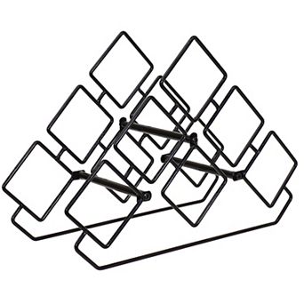Sunnydaze 6-Bottle Steel Wire Triangular Tabletop Wine Rack