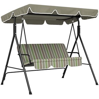 Outsunny 3-Person Porch Swing with Adjustable Tilt Canopy