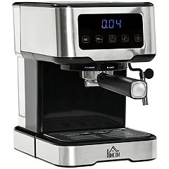 Farberware 1.5L 20 Bar Espresso Maker with Removable Water Tank, Silver and  Blac