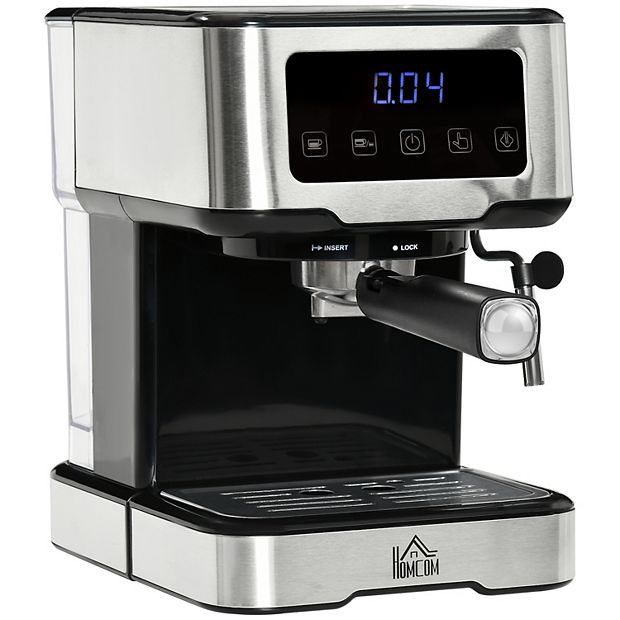 HOMCOM Espresso Machine with Milk Frother Wand, 15-Bar Pump Coffee Maker  with 1.5L Removable