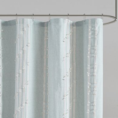INK+IVY Kara Cotton Stripe Jacquard Shower Curtain