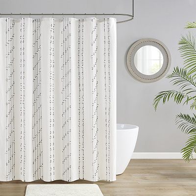 INK+IVY Kara Cotton Stripe Jacquard Shower Curtain
