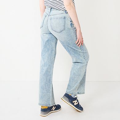 Juniors' SO® High-Rise Wide-Leg Jeans