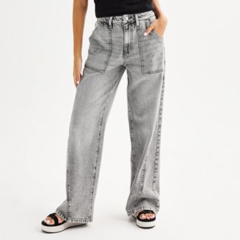 Juniors' SO® High-Rise Wide-Leg Jeans