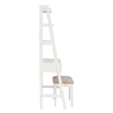 Linon Lilymae Leaning Vanity Floor Decor & Stool 2-piece Set