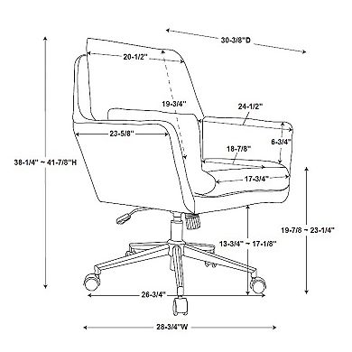Linon Mabry Swivel Office Chair