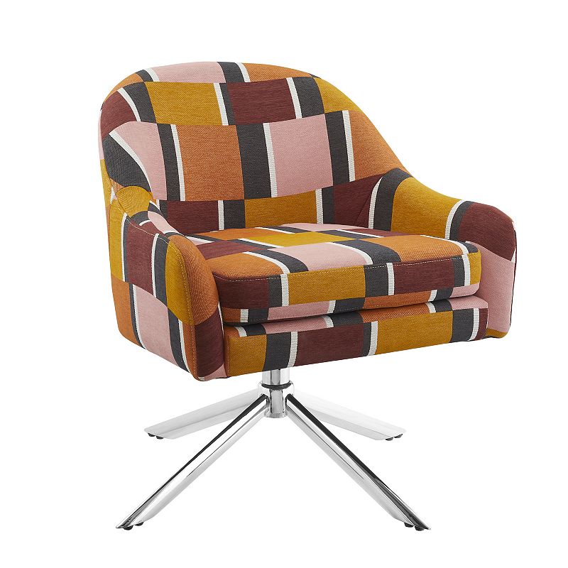 Linon Lachlan Swivel Accent Chair, Multicolor