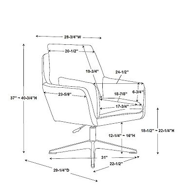 Linon Marion Swivel Arm Chair