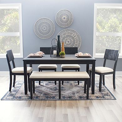 Linon Jorissen Dining Table & Chair 6-piece Set