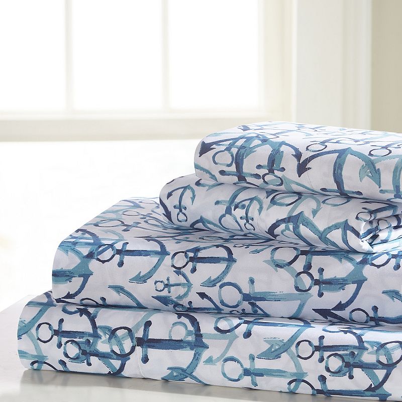 Harper Lane Anchors Away 4-piece Sheet Set, White, FULL SET