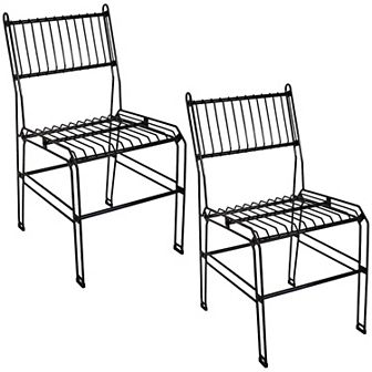 Sunnydaze Indoor and Outdoor Steel Wire Dining Chair - Black