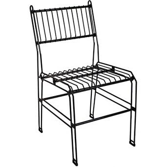 Sunnydaze Indoor And Outdoor Steel Wire Dining Chair - Black