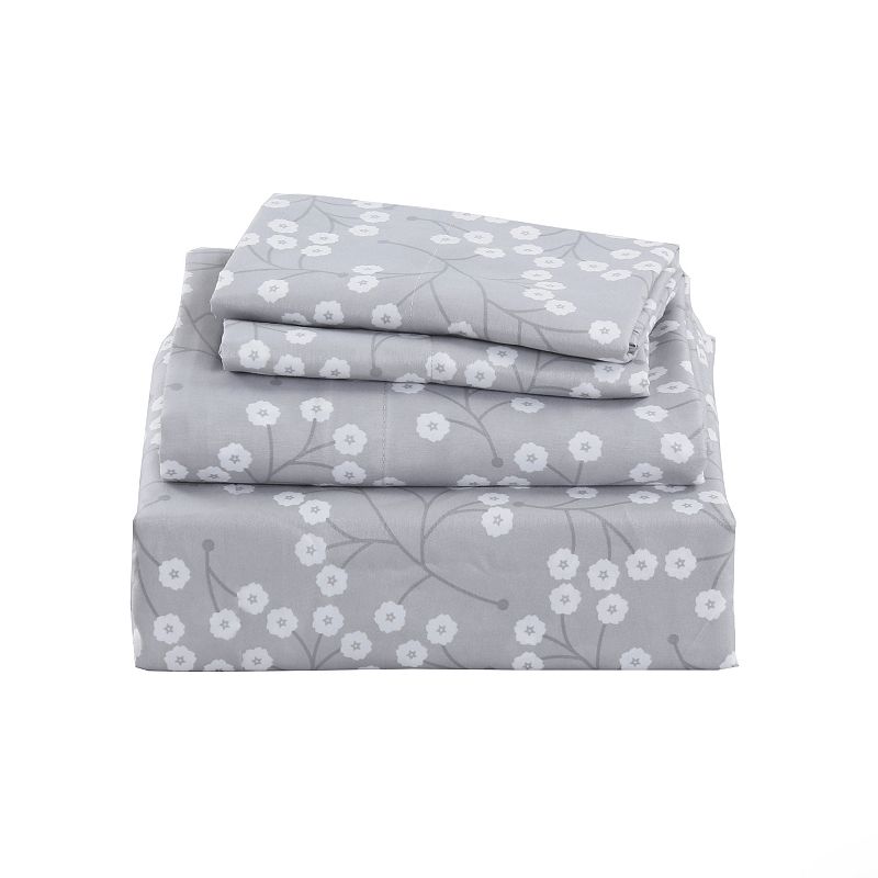 Harper Lane Dot Sheet Set or Pillowcase Pair, Grey, Twin