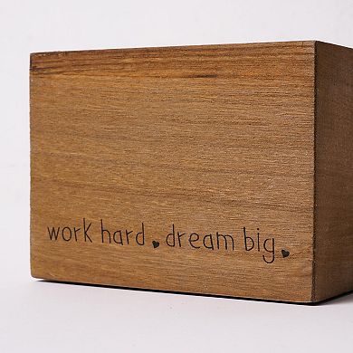 American Art Décor Work Hard Dream Big 3-Cubby Desk Organizer Table Decor